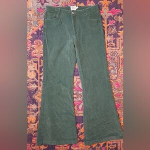 Princess Polly Flare Green Cordaroy Pants